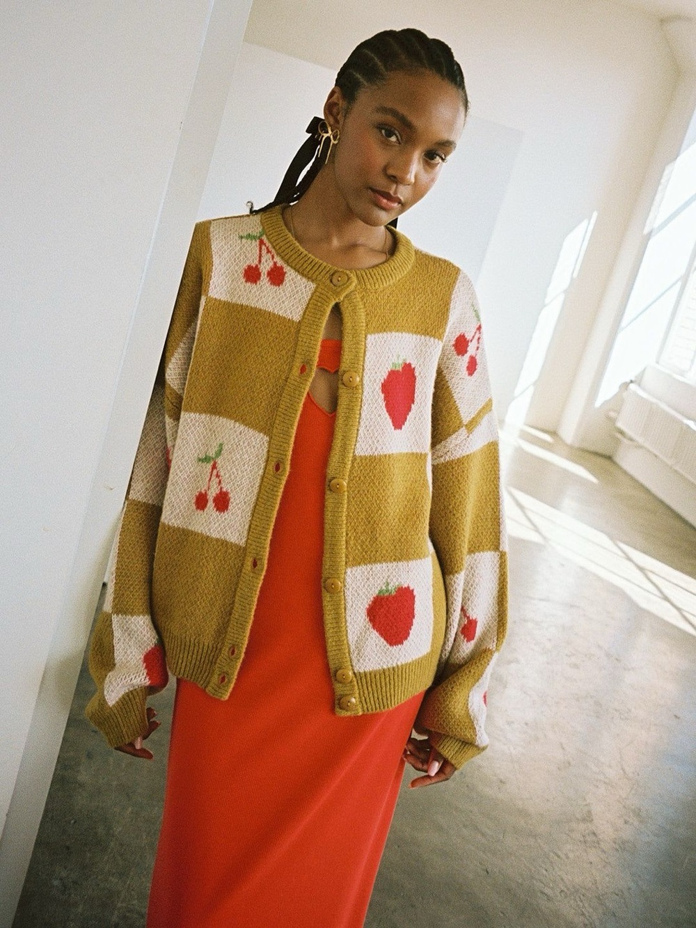 Lisa Says Gah Fruit Check Cardigan Choose Size - Picture 7 of 8